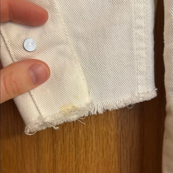 Women's Cropped White Denim Jacket - Picture 5 of 5